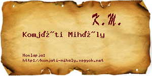 Komjáti Mihály névjegykártya