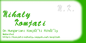 mihaly komjati business card